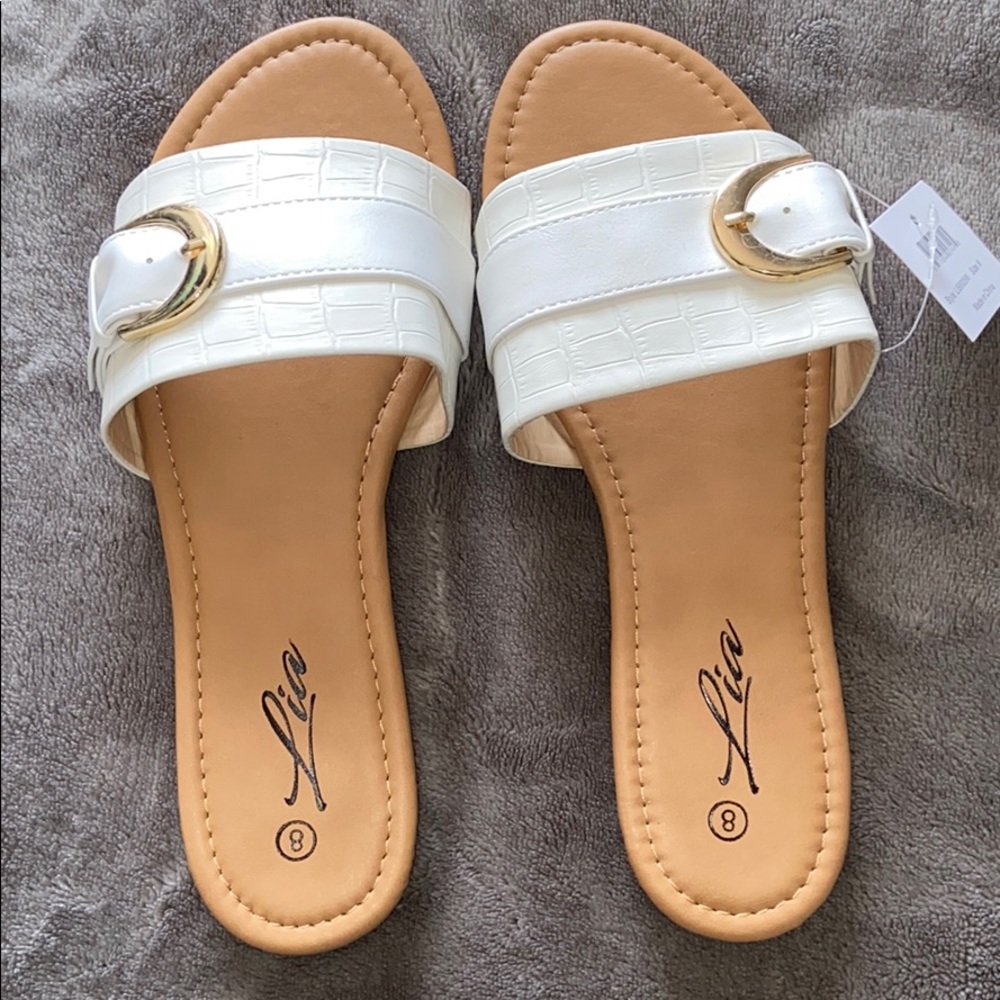 White sandals size 8 - run large maybe 9 to 9.5